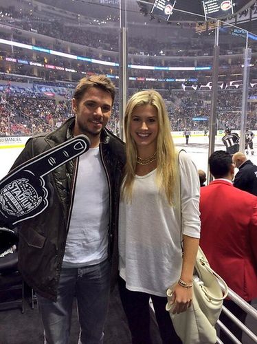 Stanislas Wawrinka i Eugenie Bouchard w Staples Center (Foto: Twitter)