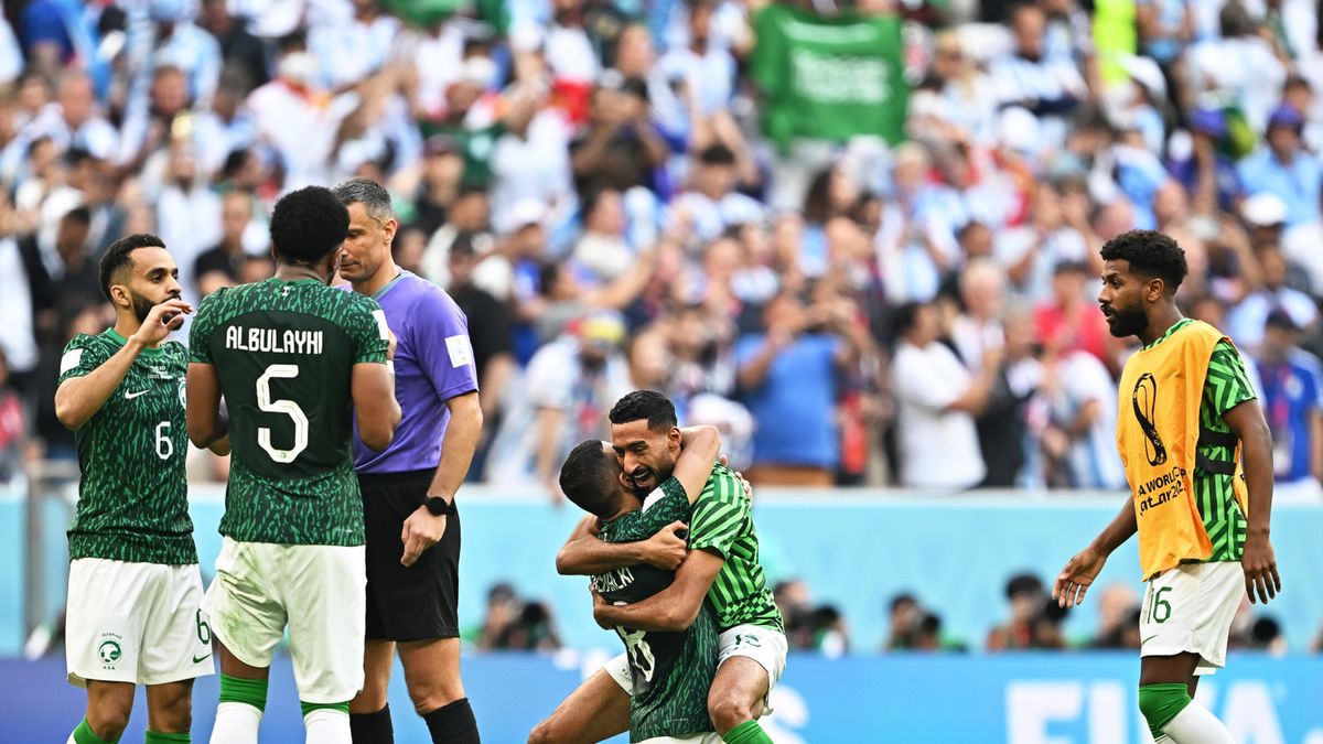 radość piłkarzy reprezentacji Arabii Saudyjskiej
