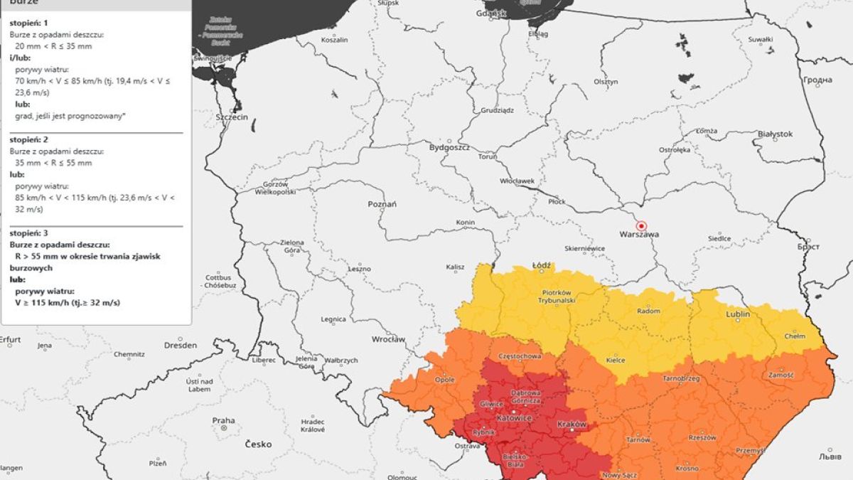 Obowiązuje szereg alertów. Będzie niebezpiecznie