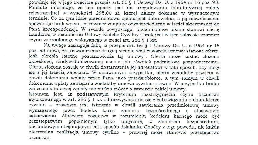 Czytelnik zgłosił na policję próbę wyłudzenia. Policja jednak uważa, że problemu nie ma