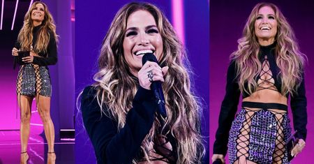 MTV VMA. Jennifer Lopez BEZ BIELIZNY kusi w sznurowanej mini (ZDJĘCIA)