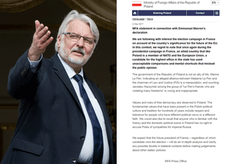 Waszczykowski o oświadczeniu MSZ-u z błędami: "Został zastosowany INNY ŻARGON językowy"