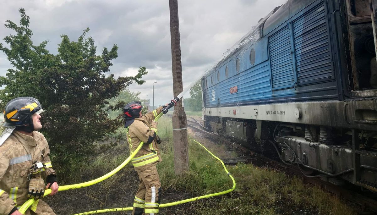 Pożar pociągu do Lublina. Lokomotywa w ogniu