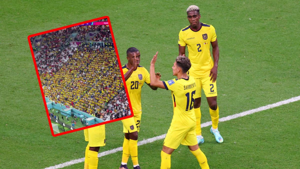Getty Images / Elsa oraz Twitter/Javier Lanza / Na zdjęciu: Piłkarze reprezentacji Ekwadoru oraz jej kibice