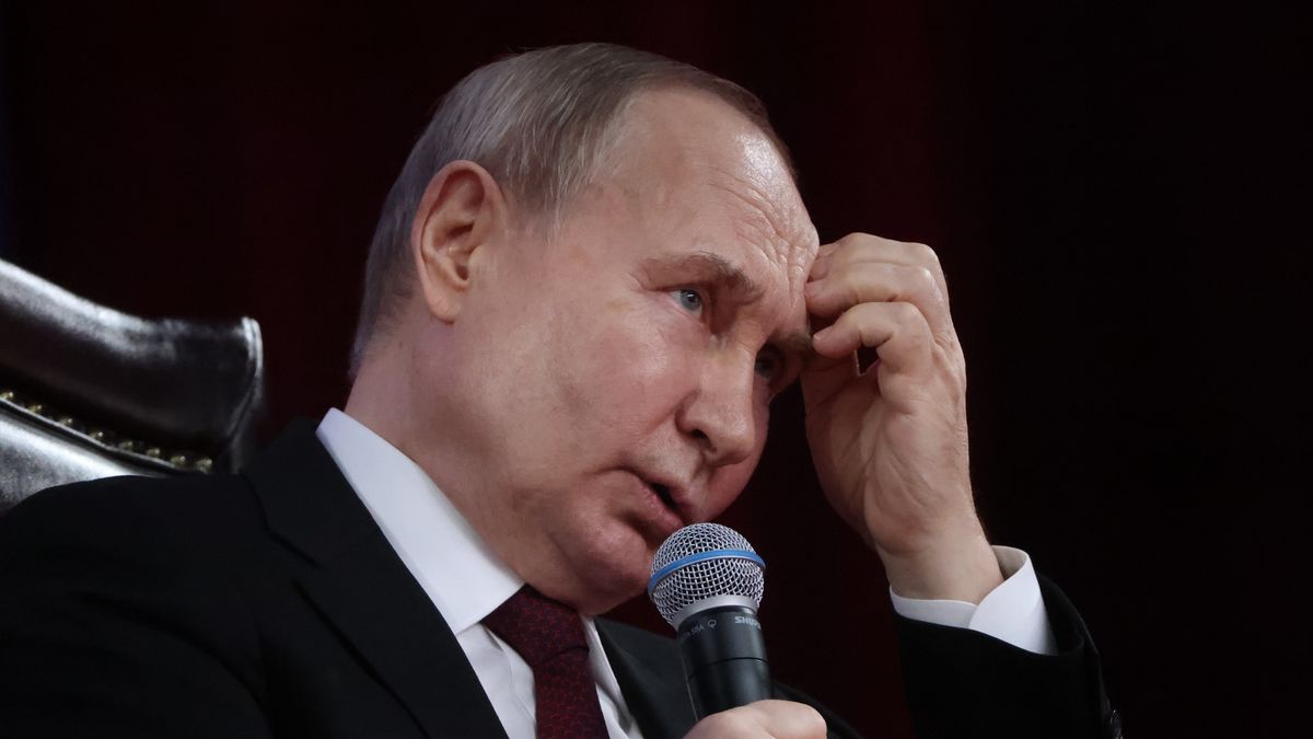 HARBIN, CHINA - MAY 17: (RUSSIA OUT) Russian President Vladimir Putin speaks during a meeting with students at the Harbin Institute of Technology on May 17, 2024 in Harbin, China. Russian President Vladimir Putin is in China for a two-day state visit. (Photo by Contributor/Getty Images)