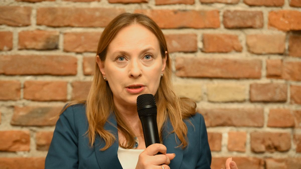 Lublin, 22.08.2025. Minister funduszy i polityki regionalnej Katarzyna Pełczyńska-Nałęcz podczas spotkania z mieszkańcami w Lublinie, 22 bm. (ad) PAP/Wojtek Jargiło