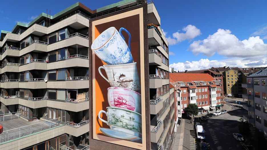 Mural Holenderskiego artysty w mieście Helsingborg