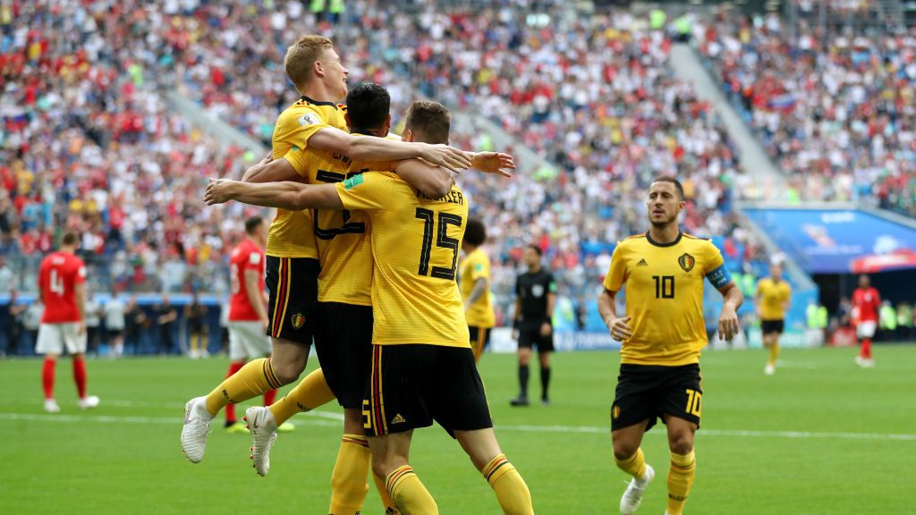 radość piłkarzy reprezentacji Belgii