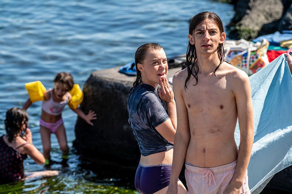 Greta Thunberg z przyjacielem