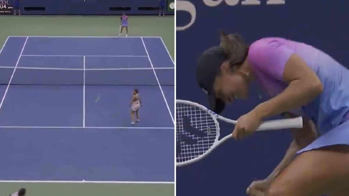 Twitter / US Open / Na zdjęciu: wymiana i radość Igi Świątek