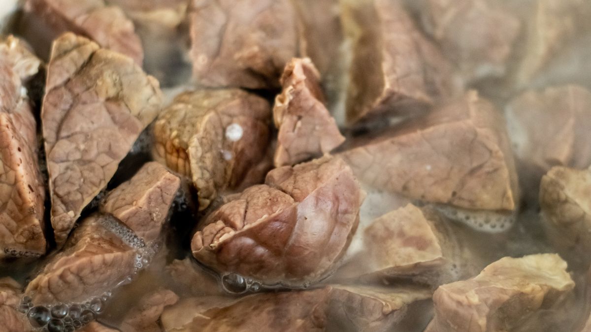 Gotowane płucka wieprzowe na gulasz