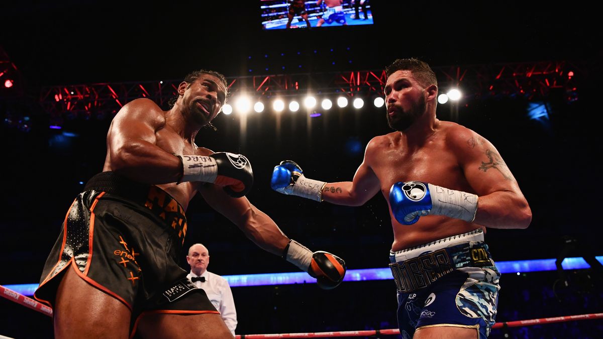 Getty Images / Bellew [P] atakujący Haye'a [L] podczas pierwszej walki