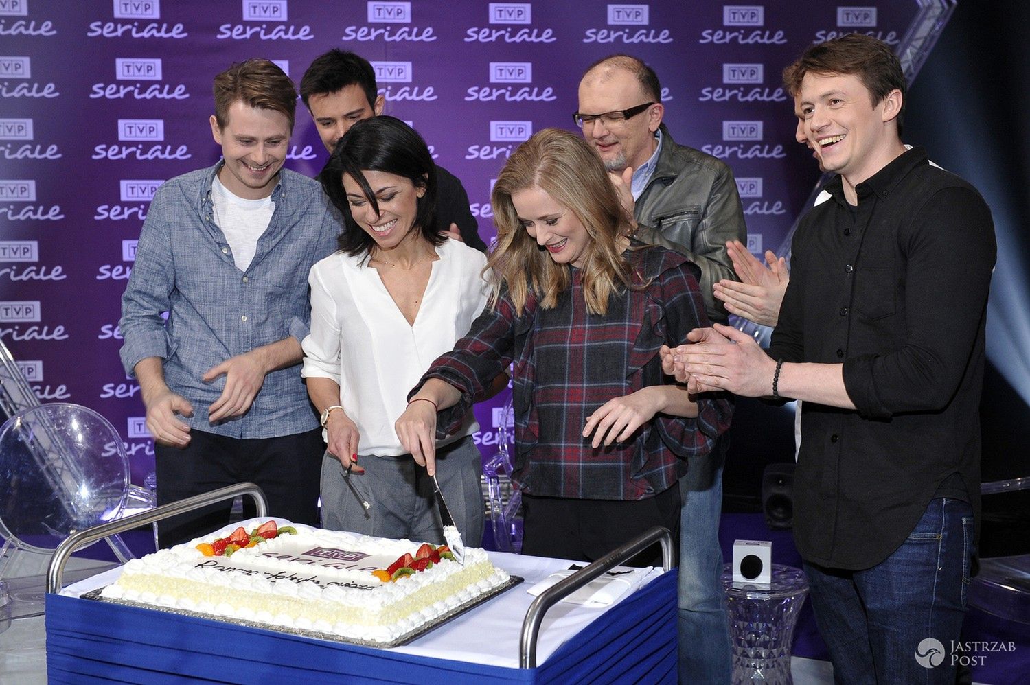 Bartłomiej Magdziarz, Mikołaj Krawczyk, Anna Iberszer, Marta Chodorowska, Mateusz Rusin, Piotr Ligienza - nagranie programu Ranczo-Fabryka Gwiazd