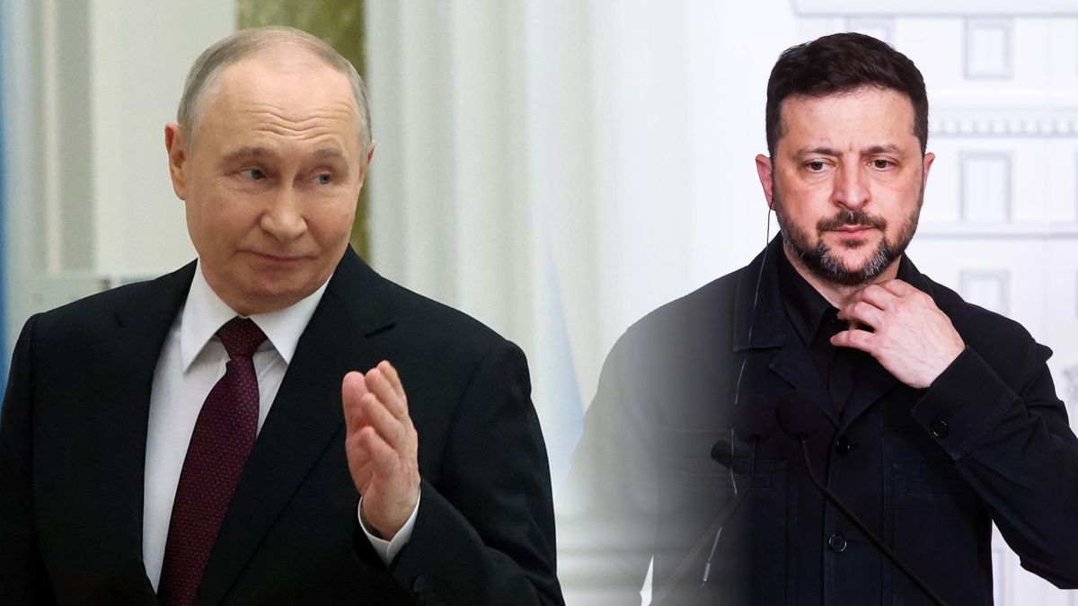 Rosyjski przywódca Władimir Putin i prezydent Ukrainy Wołodymyr 