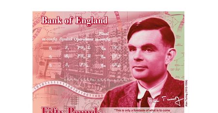 Alan Turing, „ojciec sztucznej inteligencji”, na 50-funtowym banknocie