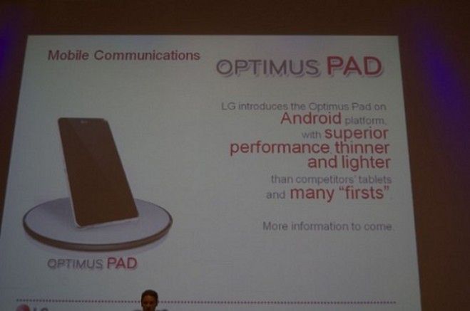 Tablet LG Optimus Pad z Androidem już na początku 2011 roku!