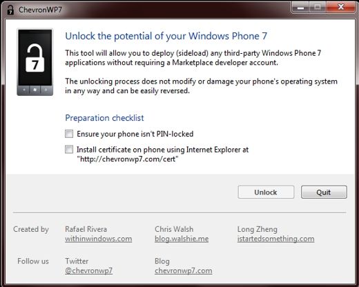 ChevronWP7: Windows Phone 7 złamany?