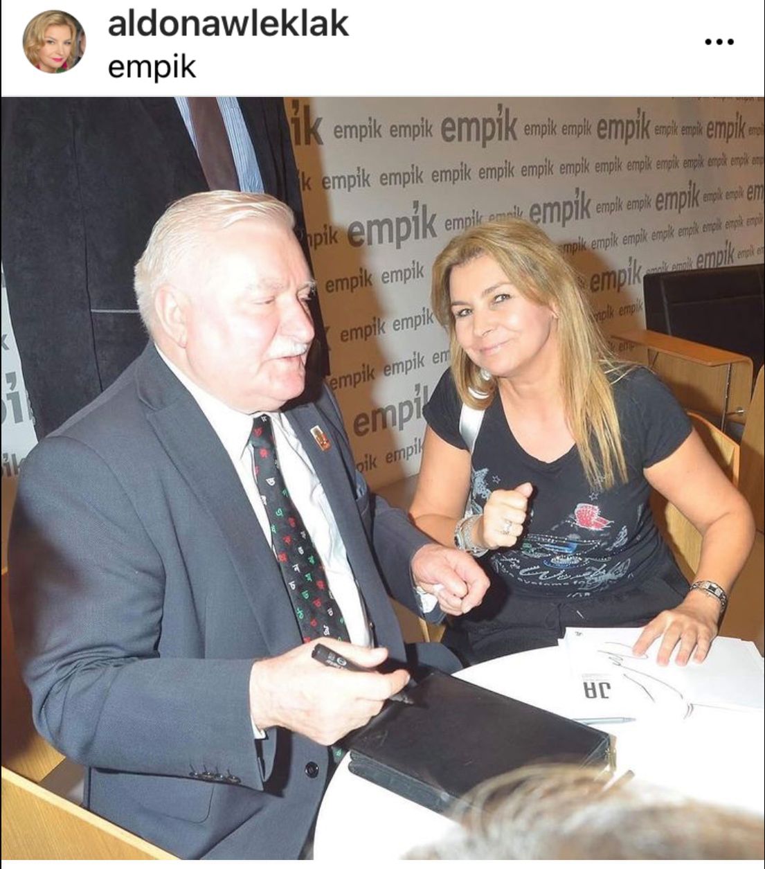 Aldona Wleklak na urodzinach u Lecha Wałęsy