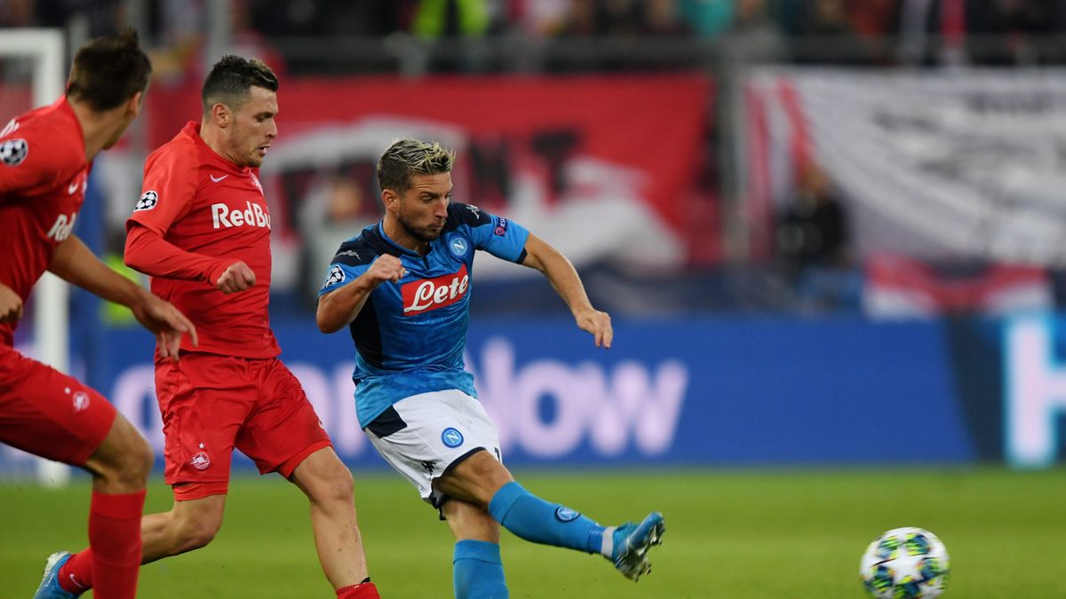 Dries Mertens (SSC Napoli) w meczu Ligi Mistrzów w Salzburgu