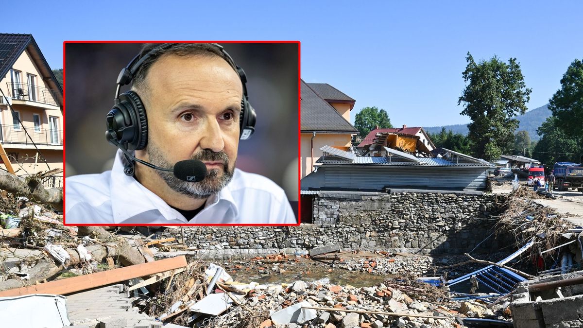 PAP / Maciej Kulczyński/Tytus Żmijewski / Na głównym zdjęciu: zniszczenia w Stroniu Śląskim, w prostokącie: Sebastian Szczęsny