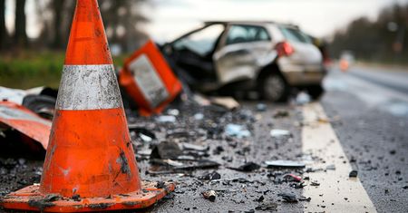 Mysłowice: Wypadek na drodze S1. Kierowca uderzył w oznakowanie robót drogowych. Uwaga na utrudnienia
