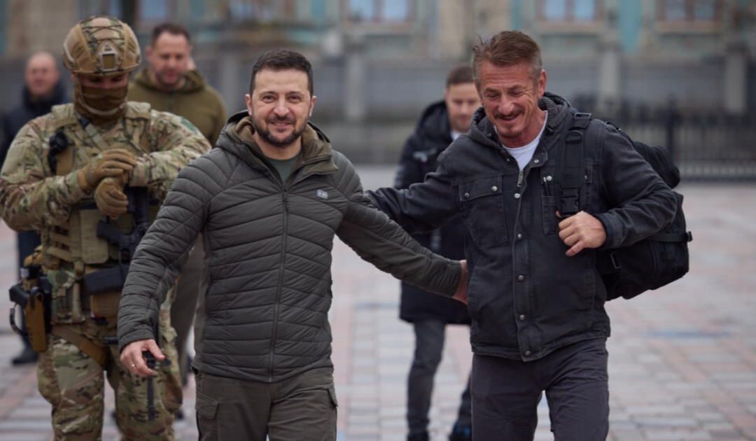 Sean Penn i Wołodymyr Zełenski 