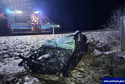 Olsztyn. 29-latek roztrzaskał auto o drzewa. Nie żyje