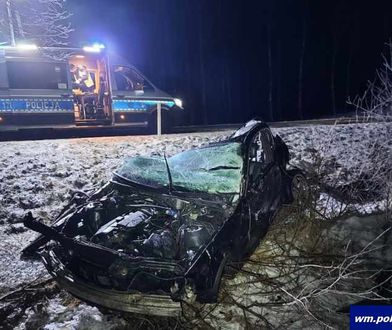 Olsztyn. 29-latek roztrzaskał auto o drzewa. Nie żyje