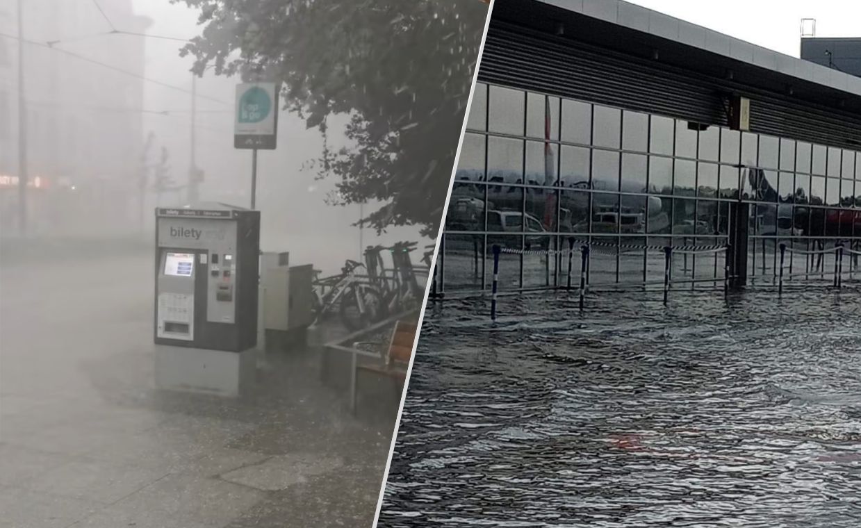 Zalało lotnisko. Potężna burza w Poznaniu