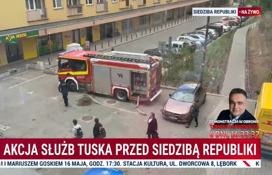 Republika straszyła akcją służb Tuska pod stacją. Policja: Fake news