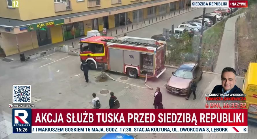 Republika straszyła akcją służb Tuska pod stacją. Policja: Fake news