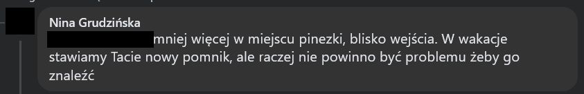 Powstanie pomnik na grobie Janusza Grudzińskiego