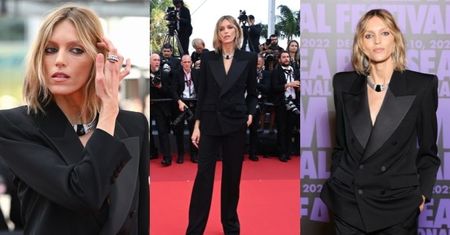 Anja Rubik pozuje w Cannes w eleganckim garniturze od Yves Saint Laurent (ZDJĘCIA)