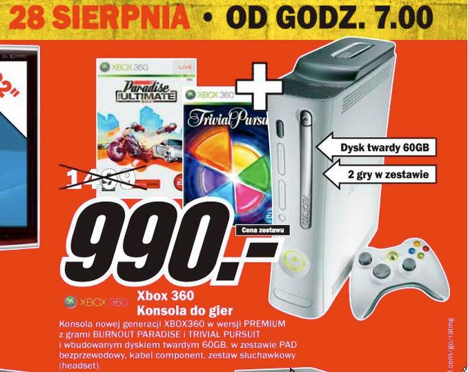 Wyprzedaż Xbox 360 Pro w Media Markcie