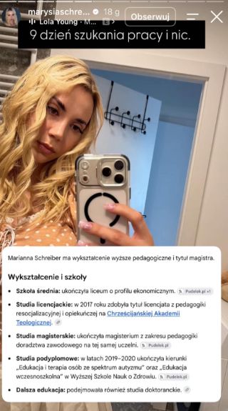 Marianna Schreiber o wykształceniu