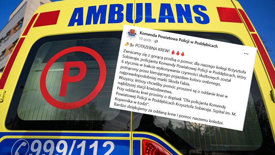 Pilnie potrzebna krew dla policjanta
