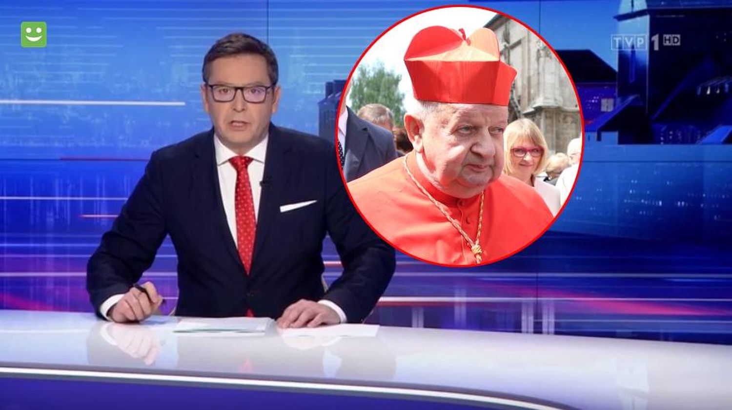 Michał Adamczyk gospodarz "Wiadomości" TVP