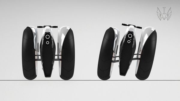 City Cycle - futurystyczny motocykl na trzech i dwóch kołach jednocześnie 4