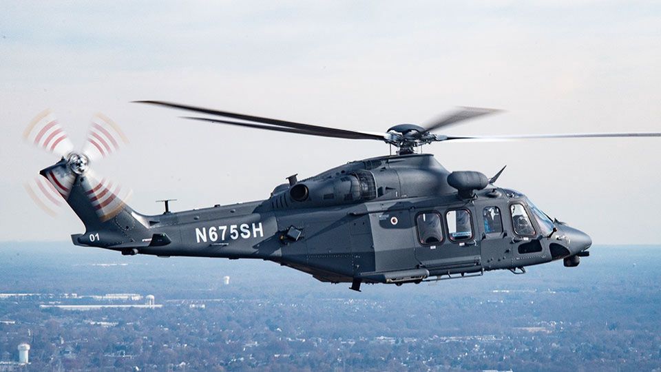 MH-139 to zmodyfikowany przez Boeinga śmigłowiec Leonardo AW139