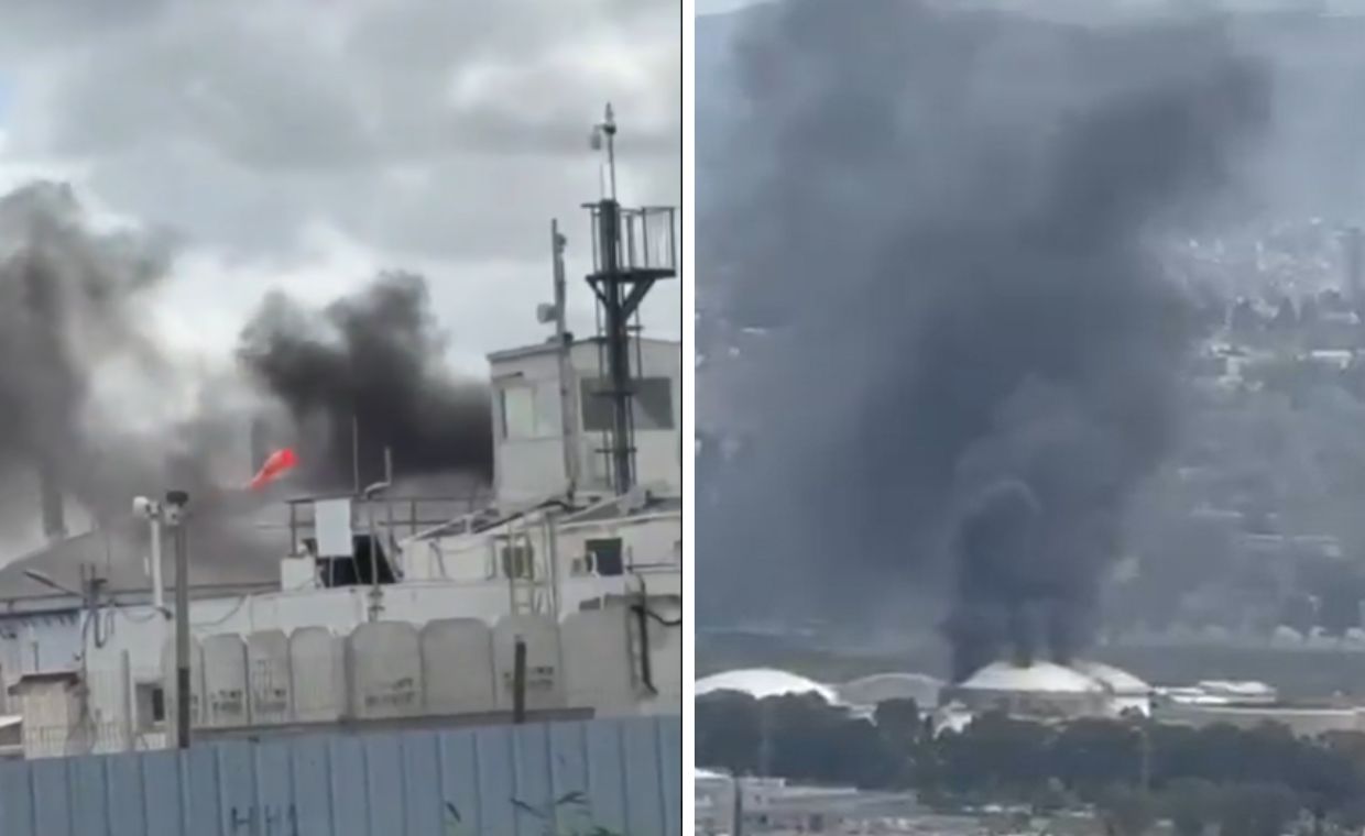 Irański ostrzał rakietowy w Hajfie. Rafineria w ogniu