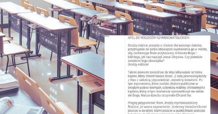 Wypisują dzieci z religii. Oburzony ksiądz napisał list do rodziców