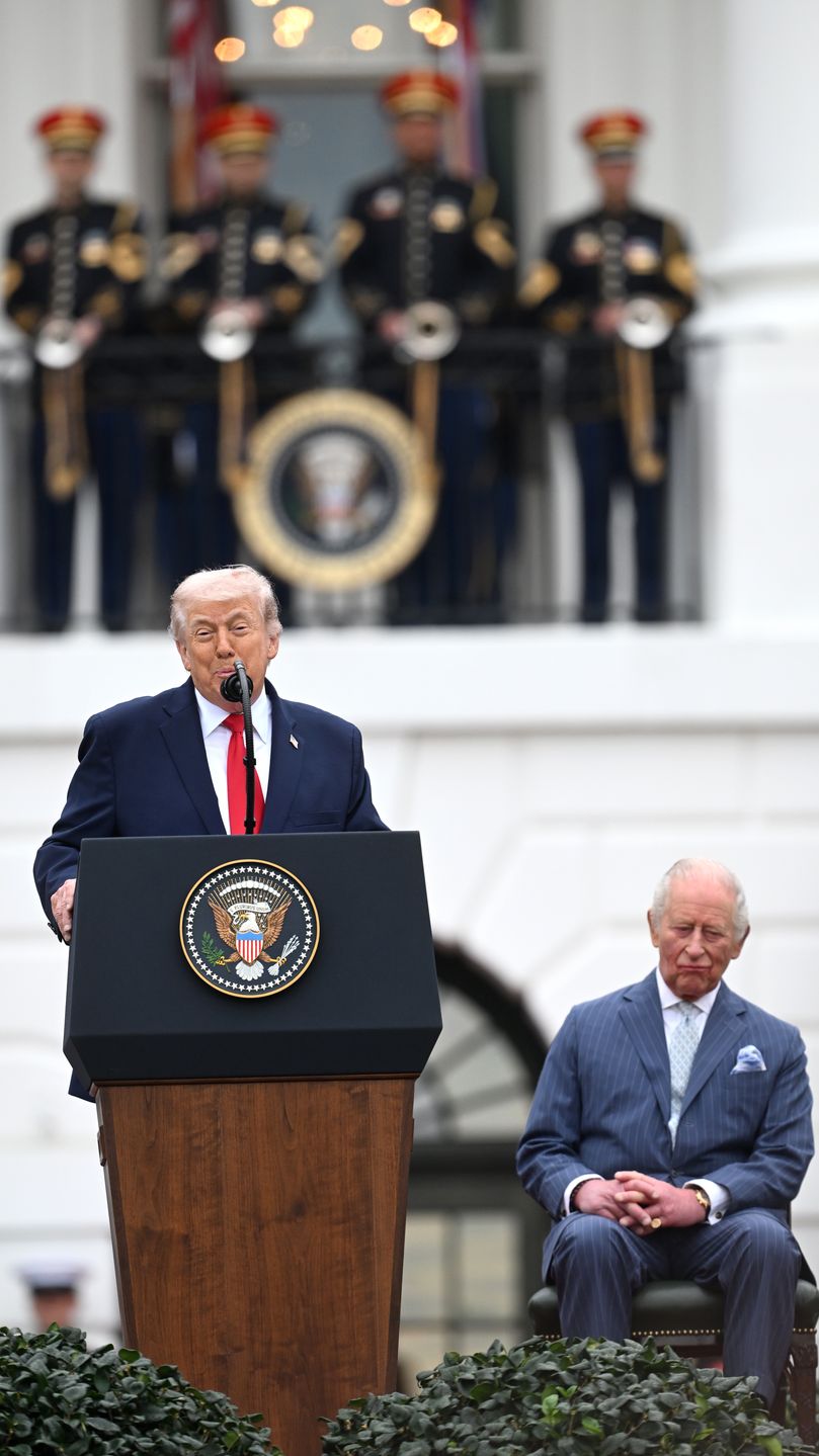 Król Karol III i Donald Trump