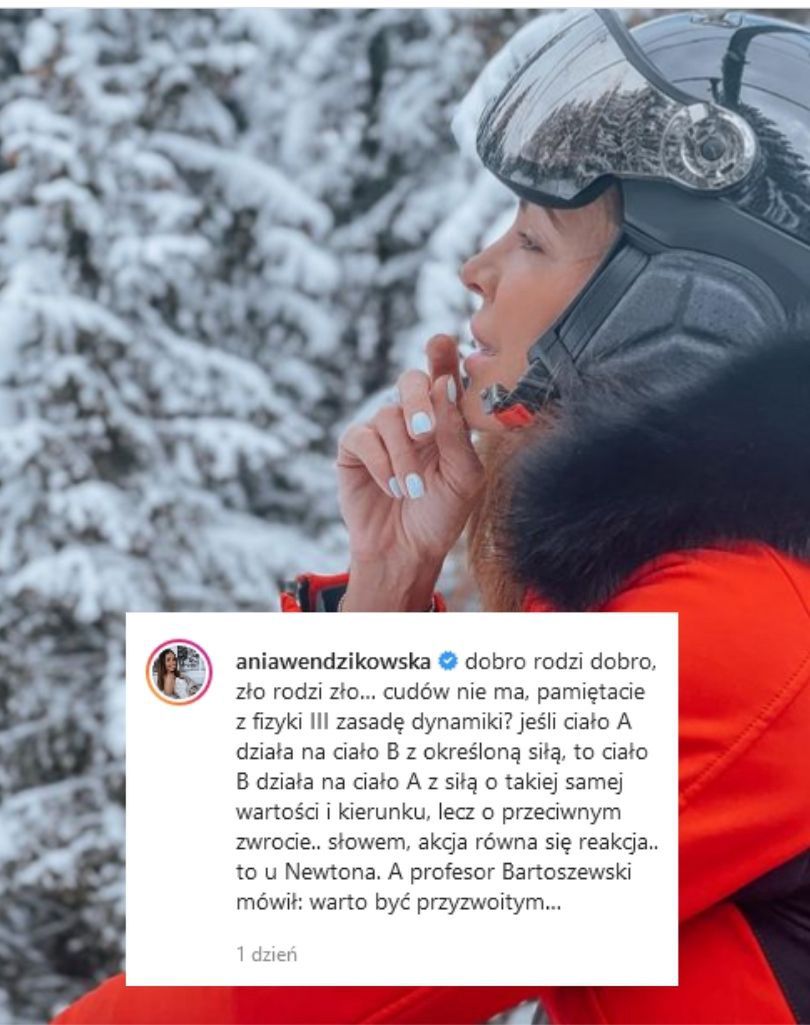 Anna Wendzikowska rozmyśla o zasadach dynamiki Newtona w Alpach