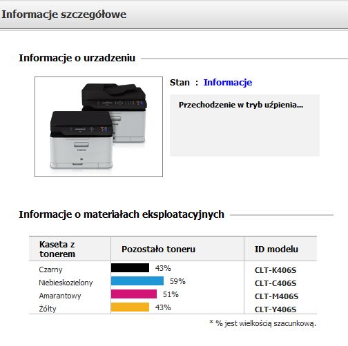 Easy Printer Manager widok ogólny