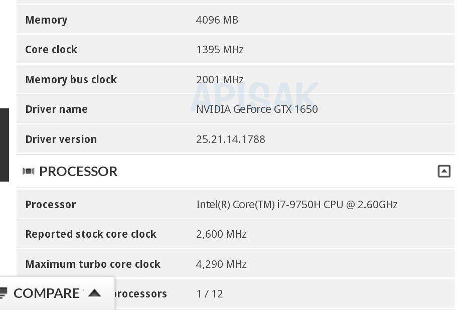 Laptop Intel Core i7-9750H i Nvidia GeForce GTx 1650