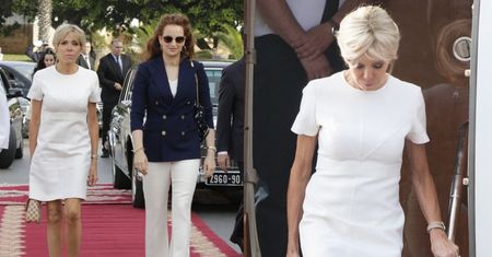 Brigitte Macron w dwóch sukienkach w Maroku: czarna czy biała? (ZDJĘCIA)