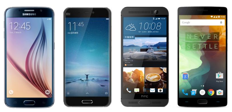 Galaxy S6, Xiaomi Mi 5, HTC One M9+ i OnePlus 2