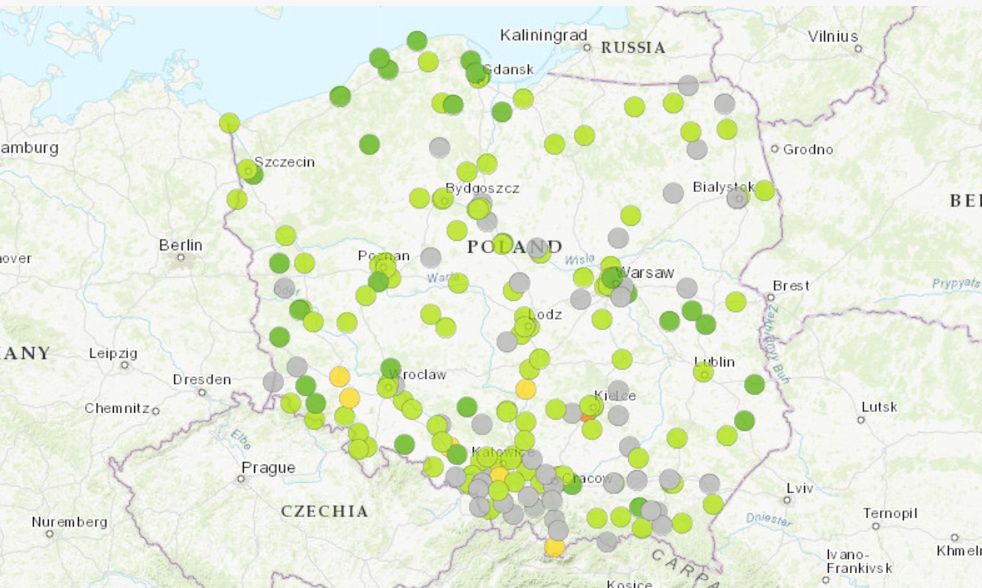 Bieżące dane pomiarowe - 30.06 (między 9 a 10 rano).