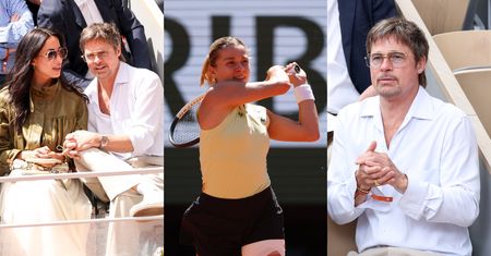 Brad Pitt i jego młodsza o prawie 30 lat ukochana oglądają mecz Mai Chwalińskiej podczas Roland Garros (ZDJĘCIA)