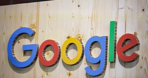 BERLIN, GERMANY - MAY 19: The Google logo on a wooden wall on May 19, 2026 in Berlin, Germany. (Photo by Thomas Trutschel/Photothek via Getty Images)